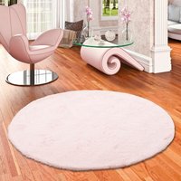 Pergamon - Luxus Super Soft Fellteppich Plush Rosa Rund - 160 cm Rund von PERGAMON