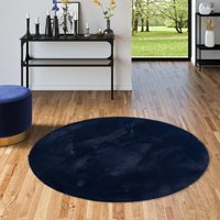 Luxus Super Soft Fellteppich Plush Dunkelblau Rund - 160 cm Rund von PERGAMON