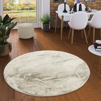 Luxus Super Soft Fellteppich Plush Grün Meliert Rund - 120 cm Rund von PERGAMON