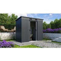 PERGART Gerätehaus »Leipzig II«, Metall, BxHxT: 217 x 174 x 111 cm (Außenmaße inkl. Dachüberstand) - grau von PERGART
