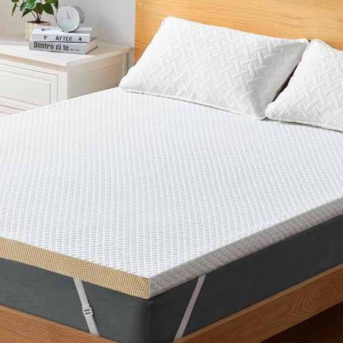 PERLECARE Topper 140x200cm - Viskoelastischen Matratzentopper, 5cm Höhe, H3&H2 Härtegrade Matratzenauflage mit Bambus Bezug, Öko-TEX® Zertifiziert Gelschaum Topper für Boxspringbett und Schlafsofa von PERLECARE