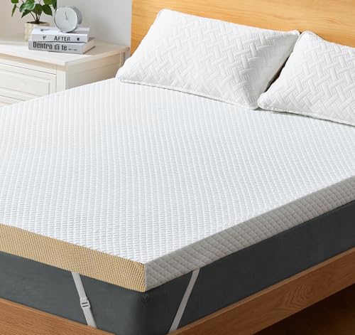 PERLECARE Topper 160x200cm - Viskoelastischen Matratzentopper, 7cm Höhe, H3&H2 Härtegrade Matratzenauflage mit Bambus Bezug, Öko-TEX® Zertifiziert Gelschaum Topper für Boxspringbett und Schlafsofa von PERLECARE
