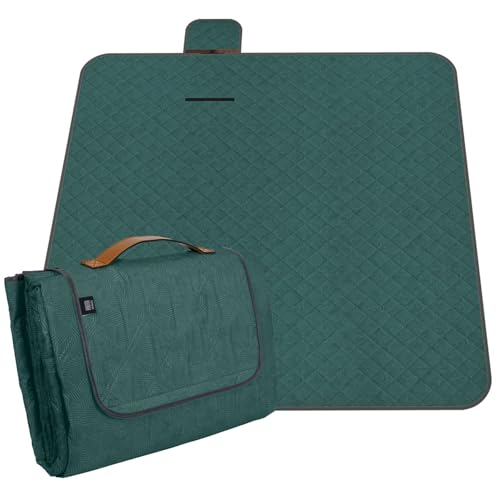 PERLETTI Picknickdecke Wasserdicht Faltbar Groß 200x200 - Outdoor Camping Decke mit Tragegurt - Stranddecke Strandmatte Washbar für Strand Park Festival Picknick (Blätter, 200x200 cm) von PERLETTI