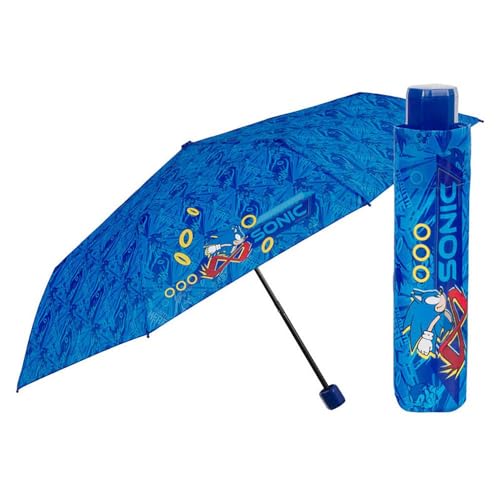 PERLETTI Sonic The Hedgehog Regenschirm, faltbar, 50 cm, Sport, mehrfarbig (mehrfarbig), Einheitsgröße von PERLETTI