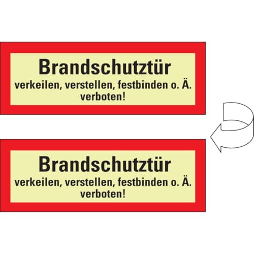 PERMALIGHT® power langnachleuchtend Feuerwehrschild Brandschutztür verkeilen..., DS, Folie, 210x74mm von PERMALIGHT