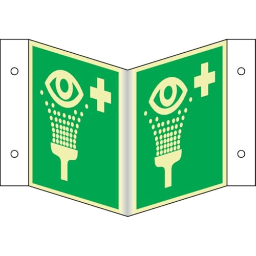 PERMALIGHT® power langnachleuchtend Nasenschild Augenspüleinrichtung, ASR/ISO, Kunststoff, 200x200mm von PERMALIGHT