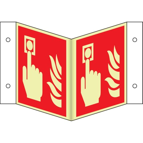 PERMALIGHT® power langnachleuchtend Nasenschild Brandmelder, ASR/ISO, Kunststoff, 200x200mm von PERMALIGHT