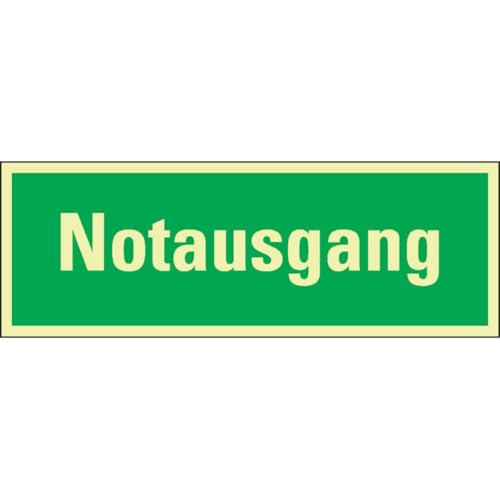 PERMALIGHT® power langnachleuchtend Rettungszeichen Notausgang, praxisbewährt, Folie, 297x105mm von PERMALIGHT