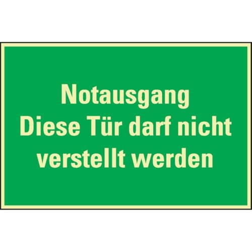 PERMALIGHT® power langnachleuchtend Rettungszeichen Notausgang Tür darf nicht..., pb., Folie, 300x200mm von PERMALIGHT