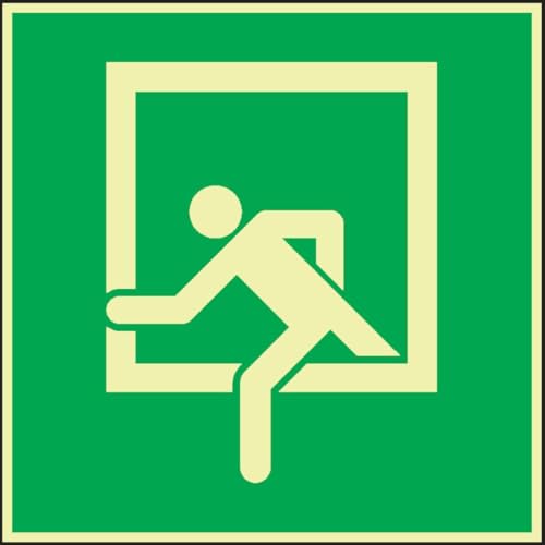 PERMALIGHT® power langnachleuchtend Rettungszeichen Notausstieg,ASR/DIN, Kunststoff, 200x200mm von PERMALIGHT