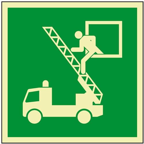 PERMALIGHT® power langnachleuchtend Rettungszeichen Rettungsausstieg, ASR/ISO, Kunststoff, 200x200mm von PERMALIGHT