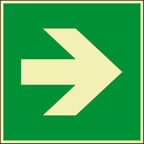 PERMALIGHT® power langnachleuchtend Zusatzzeichen Richtungspfeilgerade, ASR/ISO, Kunststoff, 150x150mm von PERMALIGHT
