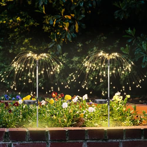 2 Stück Solarlampen für Außen Garten,Solarstecker Gartenleuchten 150 LED Solar Gartenleuchten für Außen 8 Modi Solarleuchten Feuerwerk Pusteblume Solarlampen für Außen Garten Rasen Balkon Deko 2 Stück Solarlampen für Außen Garten,Solarstecker Gartenleuchten 150 LED Solar Gartenleuchten für Außen 8 Modi Solarleuchten Feuerwerk Pusteblume Solarlampen für Außen Garten Rasen Balkon Deko von PERMUST