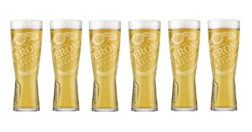 Peroni Nastro Azzurro Set of 6 Peroni Nastro 0.4 Liter Glasses by von PERONI NASTRO AZZURRO