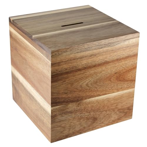 PERQS® BDB – edle Spardose aus Holz (FSC®-Zertifiziert) mit Zwei Schlössern - zum gemeinsamen Sparen & Spar-Challenge - als Paar- oder Hochzeitsgeschenk | Urlaubskasse | Reisekasse | Trinkgeldkasse von PERQS