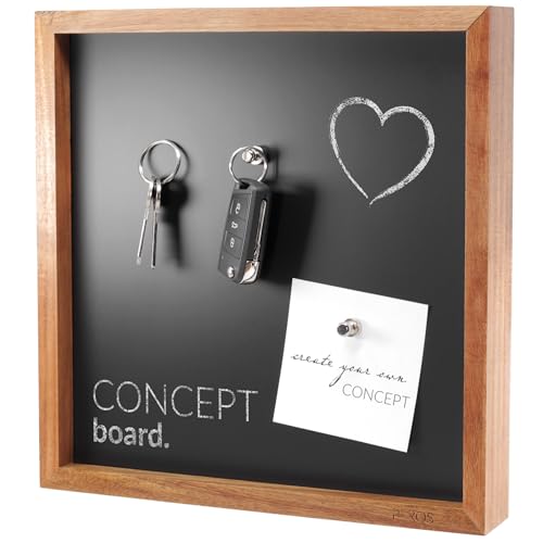 PERQS® CONCEPT board – Magnettafel, Kreidetafel und Schlüsselbrett in einem – vielseitiges Magnetboard mit edlem Akazienholzrahmen (FSC®-zertifiziert) – als Vision Board, Pinnwand, Memoboard von PERQS