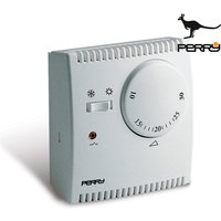 Analoger Gasausdehnungsthermostat Serie 'teg' mit Kontrollleuchte und Wahlschalter 'Sommer/Winter' Farbe white Perry von PERRY