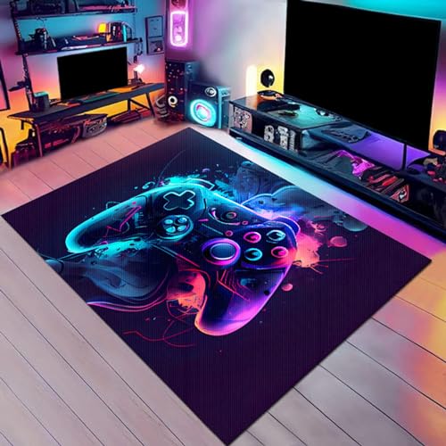 PERS Gaming Teppich Für Jungen Raum Controller Design Wohnzimmer Große Teppiche Bequemer Teppich Waschbare Anti Rutsch Teppiche Für Spielzimmer Esports Zimmer Kinderzimmer(Size:50 * 80cm,Color:G) von PERS