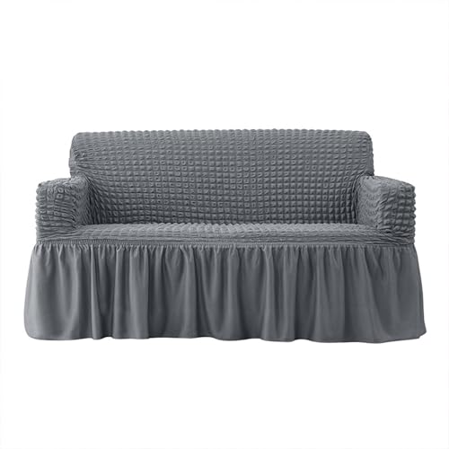 PERS Hochelastische Sofabezüge Mit Rock Superweiche Sofabezüge Für 1/2/3/4 Sitzer All-Inclusive-Sofabezug Waschbarer Dehnbarer Sofabezug Möbelschutzbezug(Size:4 Seater(235-300cm),Color:F) von PERS