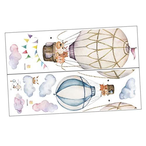 PERSELOSO 1 Blatt Wandtattoo Kinderzimmer Cartoon Tier Wandsticker mit Heißluftballon für Babyzimmer Deko Abnehmbar und Selbstklebend Geeignet für Wände Türen Fenster und Schränke PERSELOSO 1 Blatt Wandtattoo Kinderzimmer Cartoon Tier Wandsticker mit Heißluftballon für Babyzimmer Deko Abnehmbar und Selbstklebend Geeignet für Wände Türen Fenster und Schränke von PERSELOSO
