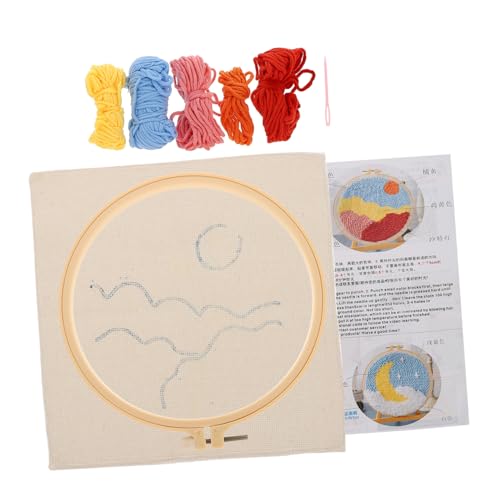 PERSELOSO 1 Satz Show -Materialbeutel Stoff werkzeug Stanznadel Handwerk Stanznadelmaterial selber machen DIY-Material Sticknadel stanzen Punch-Needle-Handwerk Stanznadel-Kits Plastik von PERSELOSO