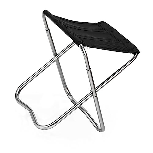 PERSELOSO 1 Stück Faltbarer und Tragbarer Campingstuhl Leichtes Strapazierfähiges Design für Outdoor Aktivitäten Wie Angeln Reisen und für Garten und Strand Schwarz von PERSELOSO