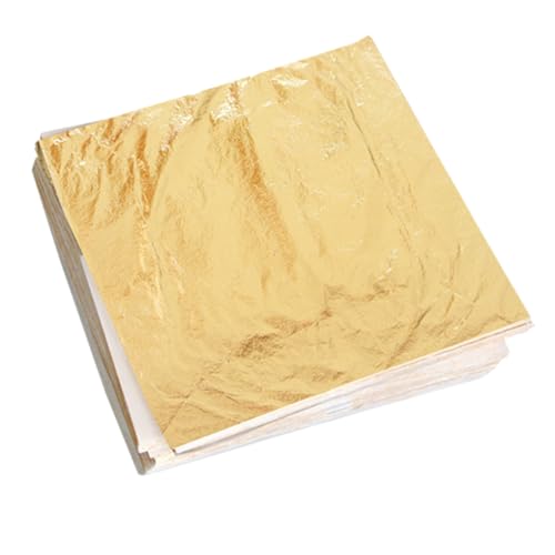 PERSELOSO 100 Stück Imitation Blattgold Folienpapier Leichtes Dekorpapier für Malerei Möbelrestaurierung Handwerk Wohnkultur Vielseitig Einsetzbar für Holz Keramik Glas Metall PERSELOSO 100 Stück Imitation Blattgold Folienpapier Leichtes Dekorpapier für Malerei Möbelrestaurierung Handwerk Wohnkultur Vielseitig Einsetzbar für Holz Keramik Glas Metall von PERSELOSO