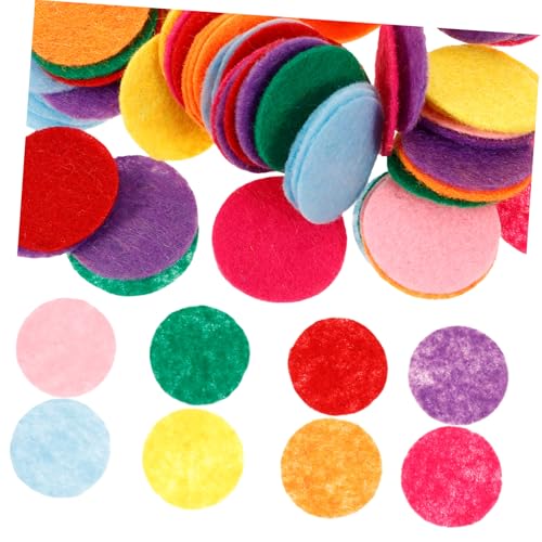PERSELOSO 100 Stück Mischfarben Non Woven Runde Filzplatten für DIY Handarbeiten Filzmaterial für Kreative Bastelprojekte Zubehörteile für Kunst und Handwerk von PERSELOSO