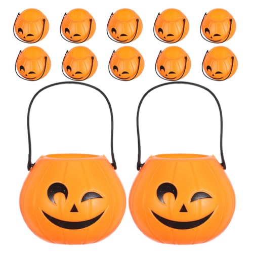PERSELOSO 12 Stück Teiliges Halloween Kürbis Eimer mit Griffen Robuste Wiederverwendbare Mini Pumpkin Treat Buckets für Kinderpartys Vielseitig Einsetzbar als Süßigkeitenbehälter und PERSELOSO 12 Stück Teiliges Halloween Kürbis Eimer mit Griffen Robuste Wiederverwendbare Mini Pumpkin Treat Buckets für Kinderpartys Vielseitig Einsetzbar als Süßigkeitenbehälter und von PERSELOSO