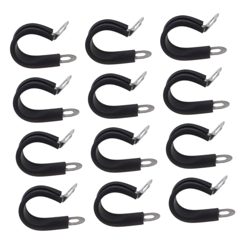 PERSELOSO 12 Stück Teiliges R förmiges Kabelklemmen Edelstahl Schwarz Multifunktionale Drahthalter für Auto Industrie und Heimgebrauch Praktische Befestigungsklemmen für Kabelmanagement PERSELOSO 12 Stück Teiliges R förmiges Kabelklemmen Edelstahl Schwarz Multifunktionale Drahthalter für Auto Industrie und Heimgebrauch Praktische Befestigungsklemmen für Kabelmanagement von PERSELOSO