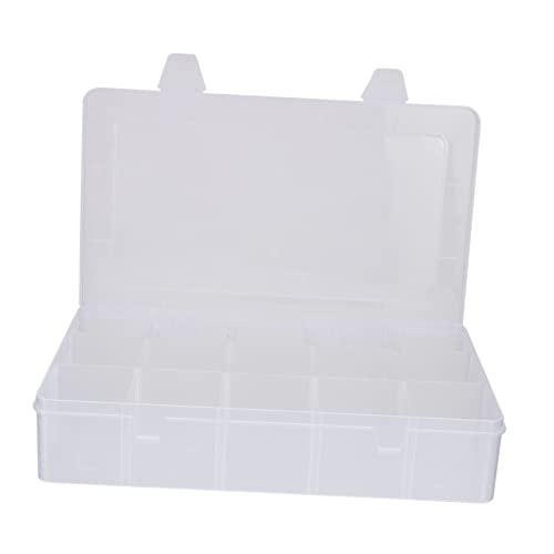 PERSELOSO 15gitter Fächer Organizer Box Aus Transparentem Mit Abnehmbaren Trennwänden Für Schmuck Und Kleine Gegenstände Robust Und Praktisch Für Aufbewahrung von PERSELOSO