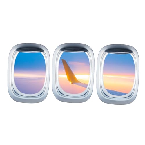 PERSELOSO 1stück Fenster Wandtattoo Flugzeug Landschaft Für Kinderzimmer Selbstklebendes Abnehmbares Wanddekor Für Kindergarten Und Spielzimmer Farbenfrohes Design Für Kreative von PERSELOSO