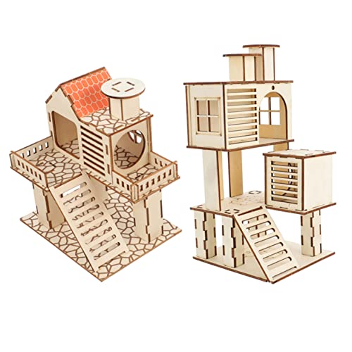PERSELOSO 2 STÜCK Hamsterhaus Plattformen Kreative Holzverstecke für Kleintiere für Zwerghamster und Rennmäuse für Käfige Fördert Bewegung und Spielspaß PERSELOSO 2 STÜCK Hamsterhaus Plattformen Kreative Holzverstecke für Kleintiere für Zwerghamster und Rennmäuse für Käfige Fördert Bewegung und Spielspaß von PERSELOSO