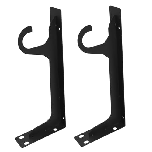 PERSELOSO 2 Stück Wandmontierte Kleiderschrankhalter Heavy Duty Metall Garderobenstangenhalter mit Haken für Schlafzimmer Büro Bad Robuste Wandregalstütze zur Platzoptimierung von PERSELOSO