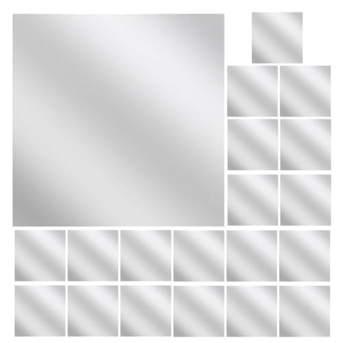 PERSELOSO 20 Stück Teiliges Selbstklebende Acryl Mini Spiegel Quadratisch Kleine Dekorative Spiegel für DIY Bastelprojekte Wanddeko Küche Wohnzimmer von PERSELOSO
