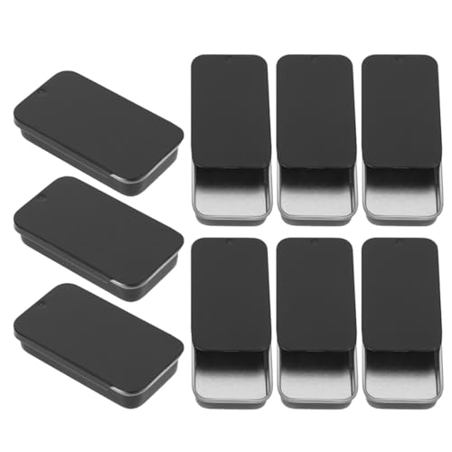 PERSELOSO 20 Stück Teiliges Vintage Blechboxen Schwarz Kleine Schiebedeckel Aufbewahrungsboxen aus Stabilem Weißblech Kompakte Organizer für Kosmetik Düfte und Kleinteile von PERSELOSO