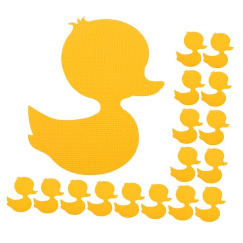 PERSELOSO 20 Stück Teiliges rutschfeste Badewannenaufkleber Badezimmer Rutsch Sticker Wasserfest Stark Haftend Gelbe Entenform für Glatte Oberflächen Einfache Montage Langlebig von PERSELOSO