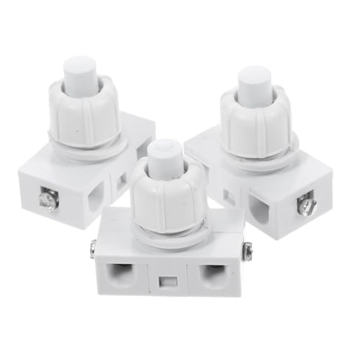 PERSELOSO 3 Stück Selbstverriegelnder Drucktaster Austausch für Lichtschalter Kompakte und Robuste Bauweise für DIY Projekte und Haushaltsgeräte von PERSELOSO