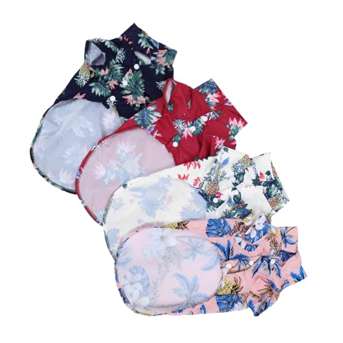 PERSELOSO 4 Stück Hawaiian Hundeshirt Atmungsaktive Sommerkleidung für Kleine bis Große Hunde Bequemes für Strand Reisen und Partys mit Buntem Druck XXL Farben PERSELOSO 4 Stück Hawaiian Hundeshirt Atmungsaktive Sommerkleidung für Kleine bis Große Hunde Bequemes für Strand Reisen und Partys mit Buntem Druck XXL Farben von PERSELOSO
