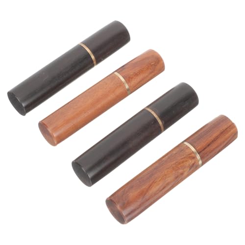 PERSELOSO 4 Stück Tragbare Nähnadeln Aufbewahrungsröhren Aus Holz Kompakte Holzetuis Für Handnähgarn Langlebig Und Leicht Für Unterwegs Nähzubehör Für Stickerei Und Stricken von PERSELOSO