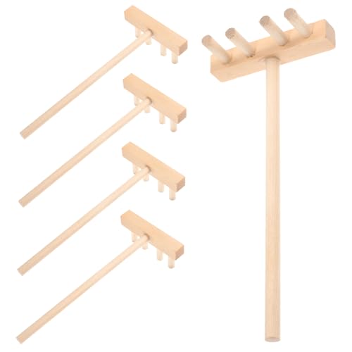 PERSELOSO 5 Stück Mini Holzrechen Teiliges Sand Smoothing Rake Werkzeug für Zen Garten und DIY Deko für Schreibtisch Meditation Entspannung PERSELOSO 5 Stück Mini Holzrechen Teiliges Sand Smoothing Rake Werkzeug für Zen Garten und DIY Deko für Schreibtisch Meditation Entspannung von PERSELOSO