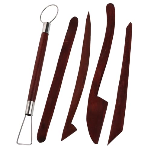 PERSELOSO 5 Stück Teiliges Holzwerkzeug Set für Modellierung Töpferwerkzeug und Skulpturen für Kreative Projekte und Kunsthandwerk Doppelender Sculpting Tools von PERSELOSO