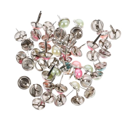 PERSELOSO 50 Stück Perlen-stecknadeln Brads Für Scrapbooking Splinte Für Papierverschlüsse Schnappt Cinch-Clip Ring Goldene Reifen Locher Nieten Befestigungselemente Kabine Legierung von PERSELOSO