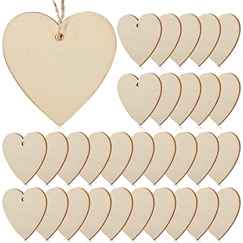 PERSELOSO 50Stücke Holzherzen Unlackierte Holzausschnitte zum Basteln Hängeanhänger mit Juteschnur für Dekoration DIY Projekte und Hochzeitsfeiern PERSELOSO 50Stücke Holzherzen Unlackierte Holzausschnitte zum Basteln Hängeanhänger mit Juteschnur für Dekoration DIY Projekte und Hochzeitsfeiern von PERSELOSO