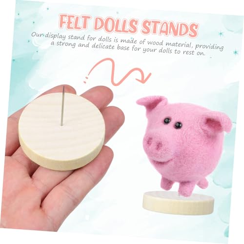 PERSELOSO 6 Satz Teiliges Filzpuppenständer aus Holz Stabiler Filzpuppenhalter mit Nadel Multifunktionaler Puppenständer für Filztiere Schreibtisch Vitrine DIY Bastelzubehör für Anfänger von PERSELOSO