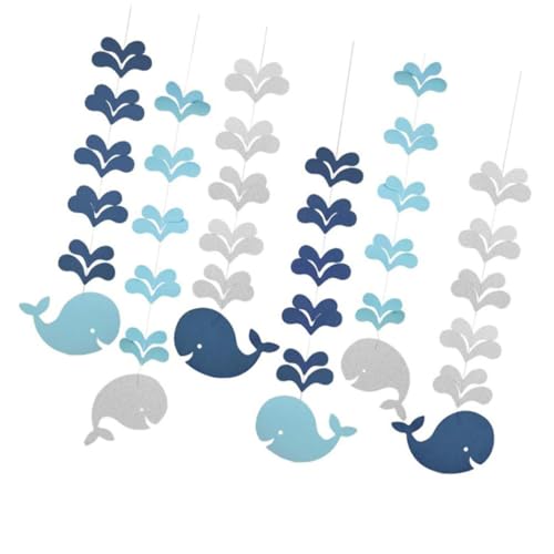 PERSELOSO 6 Stück Teiliges Kindergarten Dekorationsset Meeresthema Bunte Wal Hängedekorationen aus Umweltfreundlichem Material Kinderfreundlich Einfache Anbringung für Klassenraumdecke von PERSELOSO