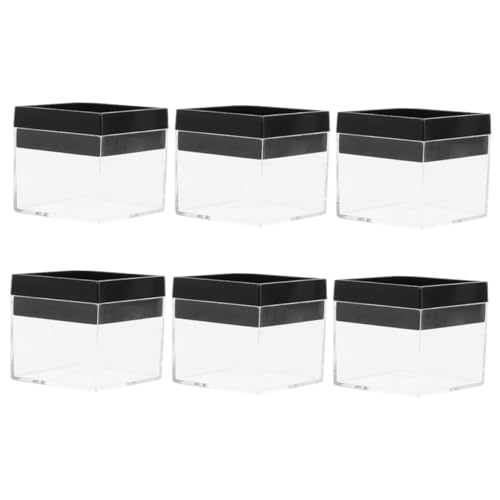 PERSELOSO 6 Stück Teiliges Transparente Aufbewahrungsbox für Mineralien und Schmuck Quadratische Vitrine für und Sammlerstücke zum Organisieren und Dekorieren von PERSELOSO