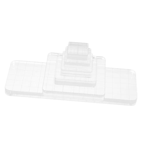 PERSELOSO 6Stücke Acryl Stempelblöcke mit Gitterlinien Klare Stempelwerkzeuge für DIY Projekte Scrapbooking und Kartenherstellung für Kreative Bastelarbeiten von PERSELOSO