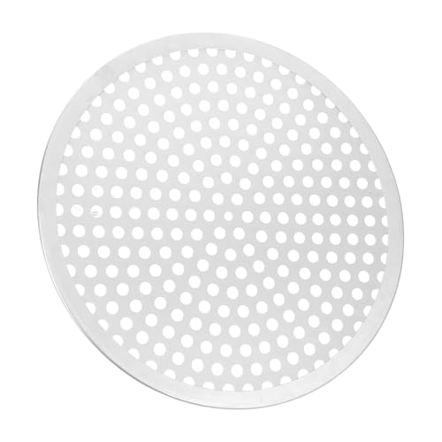 PERSELOSO Aluminium Pizzablech mit Löchern Perforierte Runde Backplatte aus Aluminiumlegierung Kratzfest Hitzebeständig Gleichmäßige Wärmeverteilung für Knackige Pizza im Backofen von PERSELOSO