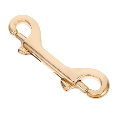 PERSELOSO Brass Doppelkopf Haken für Taschen Drehbarer Clips mit Sicherheitsmechanismus für Gurte Lederhandwerk und Zubehör von PERSELOSO